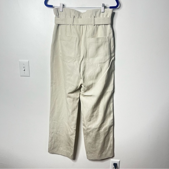 BA&SH ANDREA BELTED COTTON LINEN-BLEND TWILL STRAIGHT LEG PANTS - Picture 10 of 10